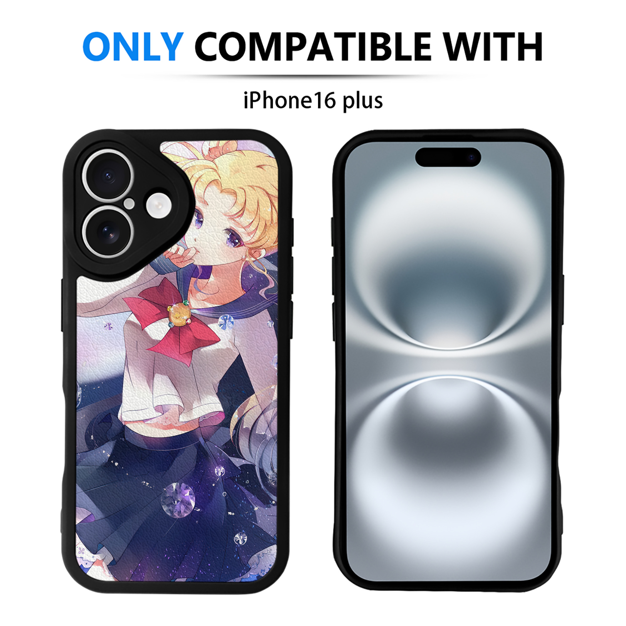 （画像用） 美少女戦士セーラームーン Sailor Moon 【iPhone 16シリーズ対応】シリコンスマホケース（レザー調） 材質：シリコン